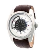 Heritor Automatic Daniels Silver Leather Watches 43mm
