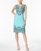 Jm Collection Printed Keyhole Dress, Created For Macy's
