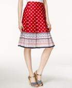 Charter Club Pleated Nautical-print Skirt, Only At Macy's