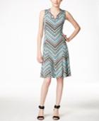 Jm Collection Chevron-print A-line Dress, Only At Macy's