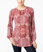 Charter Club Paisley-print Keyhole Blouse, Only At Macy's