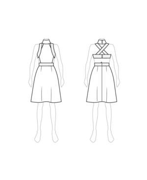 Customize: Switch To Knee Length - Fame And Partners Panelled Lace Knee-length Dress With Neck Band