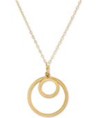 Double Circle 18 Pendant Necklace In 10k Gold