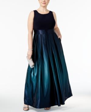 Sl Fashions Plus Size Ombre A-line Gown