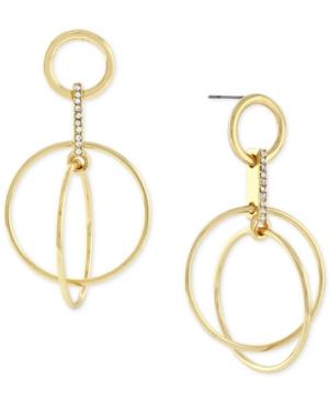 Bcbgeneration Pave Crisscross Drop Hoop Earrings