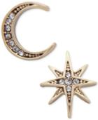 Lonna & Lilly Gold-tone Moon & Stars Mismatch Earrings