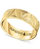 Proposition Love Women's Triangle-accent Wedding Band In 14k Gold