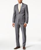 Dkny Slim-fit Medium Gray Mini-grid Suit
