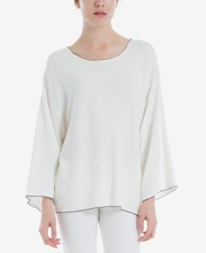 Max Studio London Textured Angel-sleeve Top