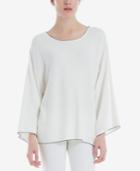 Max Studio London Textured Angel-sleeve Top