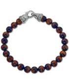 Esquire Men's Jewelry Red Tiger's Eye (8mm) Beaded Bracelet In Sterling Silver