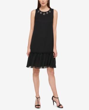 Tommy Hilfger Embellished Drop-waist Ruffle Dress