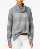 Tommy Hilfiger Striped Metallic Turtleneck Sweater, Only At Macy's