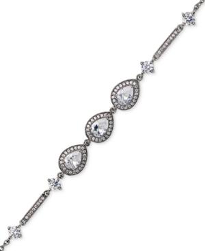 Nina Silver-tone Cubic Zirconia Halo Pave Bracelet