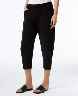 Eileen Fisher Organic Cotton-blend Tapered Pull-on Pants