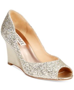Badgley Mischka Awake Evening Wedge Pumps Women's Shoes