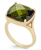 Charter Club Gold-tone Green Crystal Statement Ring, Only At Macy's