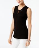 Inc International Concepts Lace-up Tank, Only At Macy's