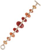 Anne Klein Gold-tone Red Stone Toggle Bracelet