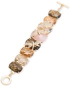 Anne Klein Gold-tone Pave Critter Multi-stone Toggle Bracelet