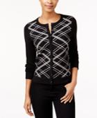 Charter Club Sequined Plaid Cardigan, Only At Macy's