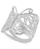Touch Of Silver Silver-plated Ring, Butterfly Ring