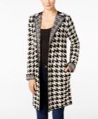 Ny Collection Petite Houndstooth Duster Cardigan