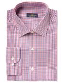 Club Room Estate Men's Classic-fit Wrinkle Resistant Red Gingham Dress Shirt, Only At Macy's