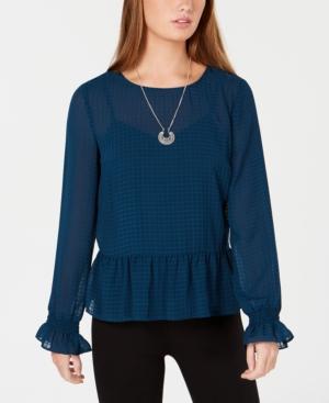 Bcx Juniors' Necklace-embellished Peplum Top