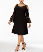 R & M Richards Plus Size Cold-shoulder Dress