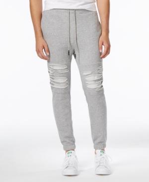 Jaywalker Men's Destructed Rip-and-repair Jogger Pants