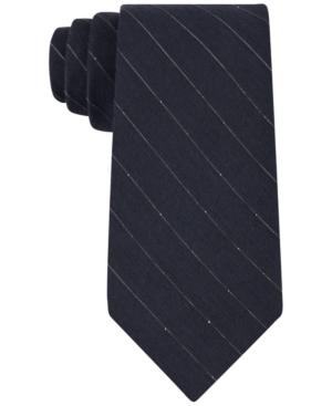 Calvin Klein Men's Gold Glimmer Pinstripe Slim Tie