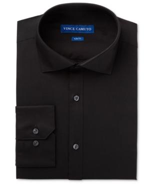 Vince Camuto Men's Slim-fit Comfort Stretch Solid Dress Shirt