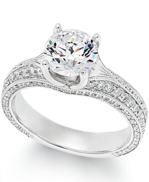 Certified Diamond Engagement Ring In 18k White Gold (2-1/3 Ct. T.w.)