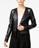 Guess Cropped Faux-leather Moto Jacket