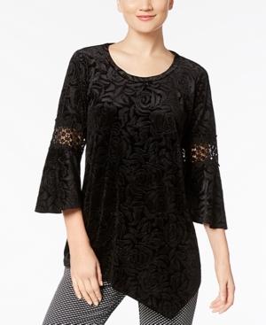 Ny Collection Textured Velvet Top