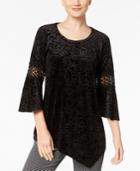 Ny Collection Textured Velvet Top