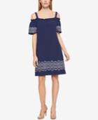 Tommy Hilfiger Embroidered Off-the-shoulder Dress, Only At Macy's