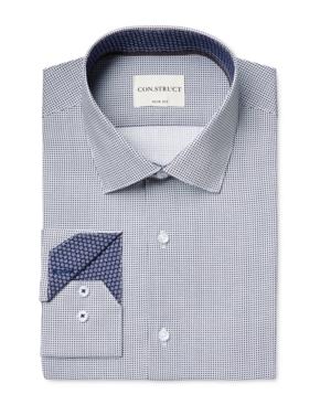 Con. Struct Men's Slim-fit Square-pattern Dress Shirt