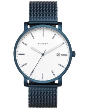 Skagen Mens' Blue Stainless Steel Mesh Bracelet Watch 40mm Skw6326