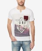 Buffalo David Bitton Men's Split-neck Graphic-print T-shirt