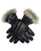 180s Faux-fur-trim Puffer Gloves