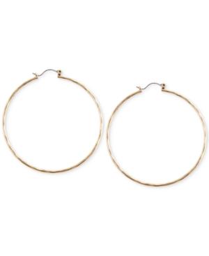 Lucky Brand Big Hammered 2-2/5 Hoop Earrings