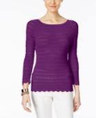 Inc International Concepts Petite Mixed-stitch Sweater, Only At Macy's