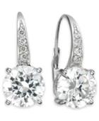 B. Brilliant Sterling Silver Earrings, Cubic Zirconia Leverback Earrings (4 Ct. T.w.)