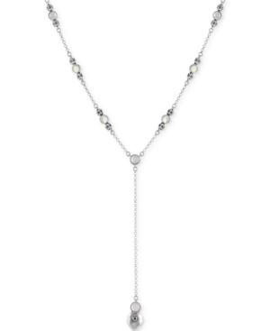 Lucky Brand Silver-tone White Stone Lariat Necklace