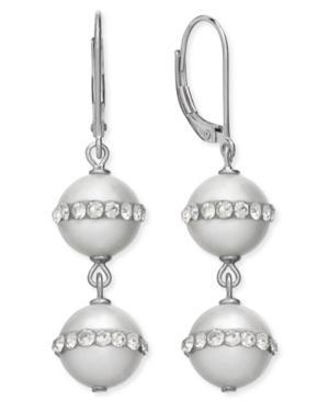 Sterling Silver Cultured Freshwater Pearl (10mm) And Crystal Halo Earrings