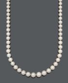 Belle De Mer A+ Cultured Freshwater Pearl Graduated Strand Necklace (8-11-1/2mm) In 14k Gold