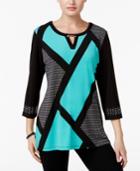 Jm Collection Colorblocked Keyhole Tunic, Only At Macy's