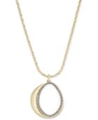 Inc International Concepts Gold-tone Crystal Open Crescent Pendant Necklace, Only At Macy's